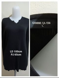Sweater Hitam Lidi /  Rib Knit Black Sweater