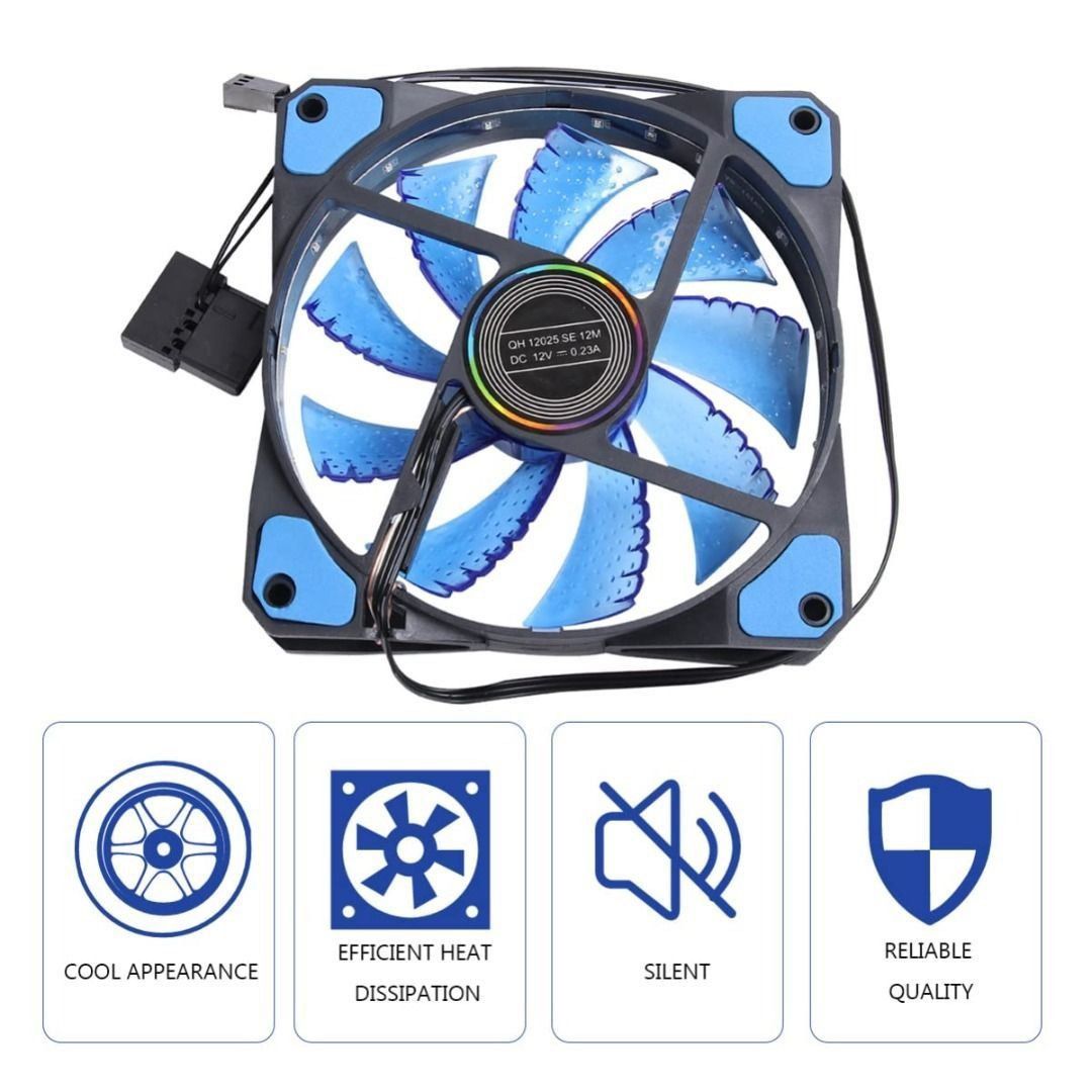 T9009 ( Blue ) 120mm Fan LED Computer Case Fan Gaming PC Cooling Fan ...