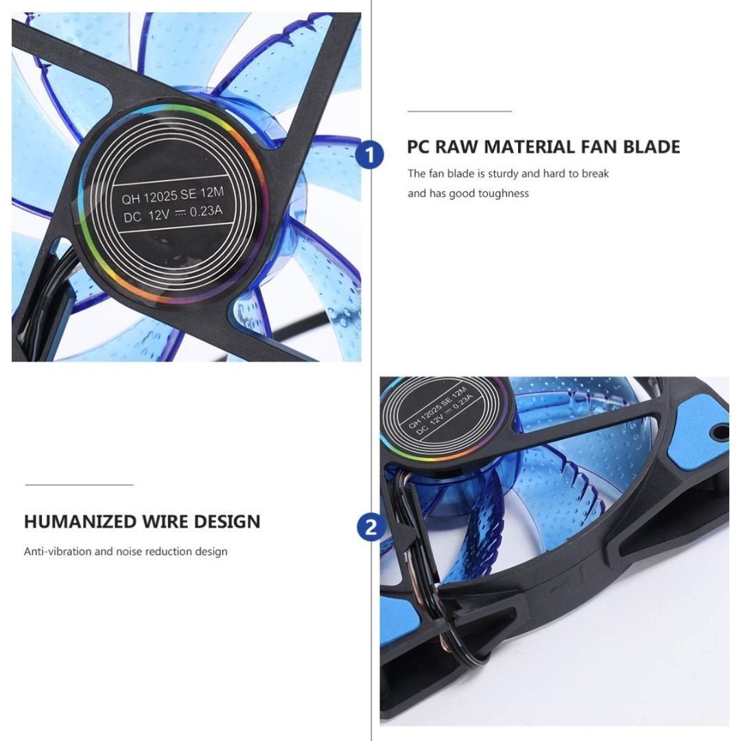 T9009 ( Blue ) 120mm Fan LED Computer Case Fan Gaming PC Cooling Fan ...
