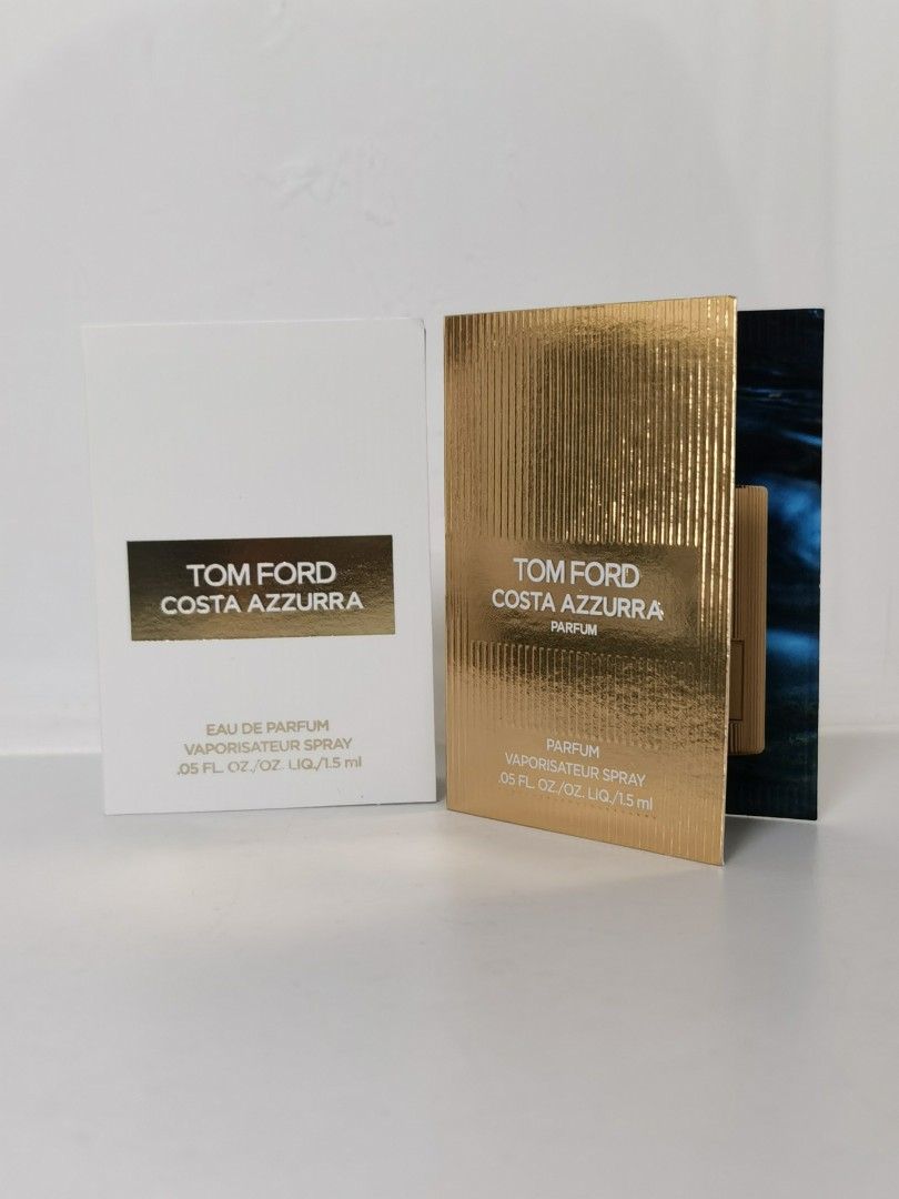 Tom Ford Costa Azzurra parfum edp spray sample  sephora  2種不同的包裝香水板試用裝(2 packings) - price each pcs 每件價(Fragrance Family: Earthy &  Woody), 美容＆化妝品, 健康及美容-