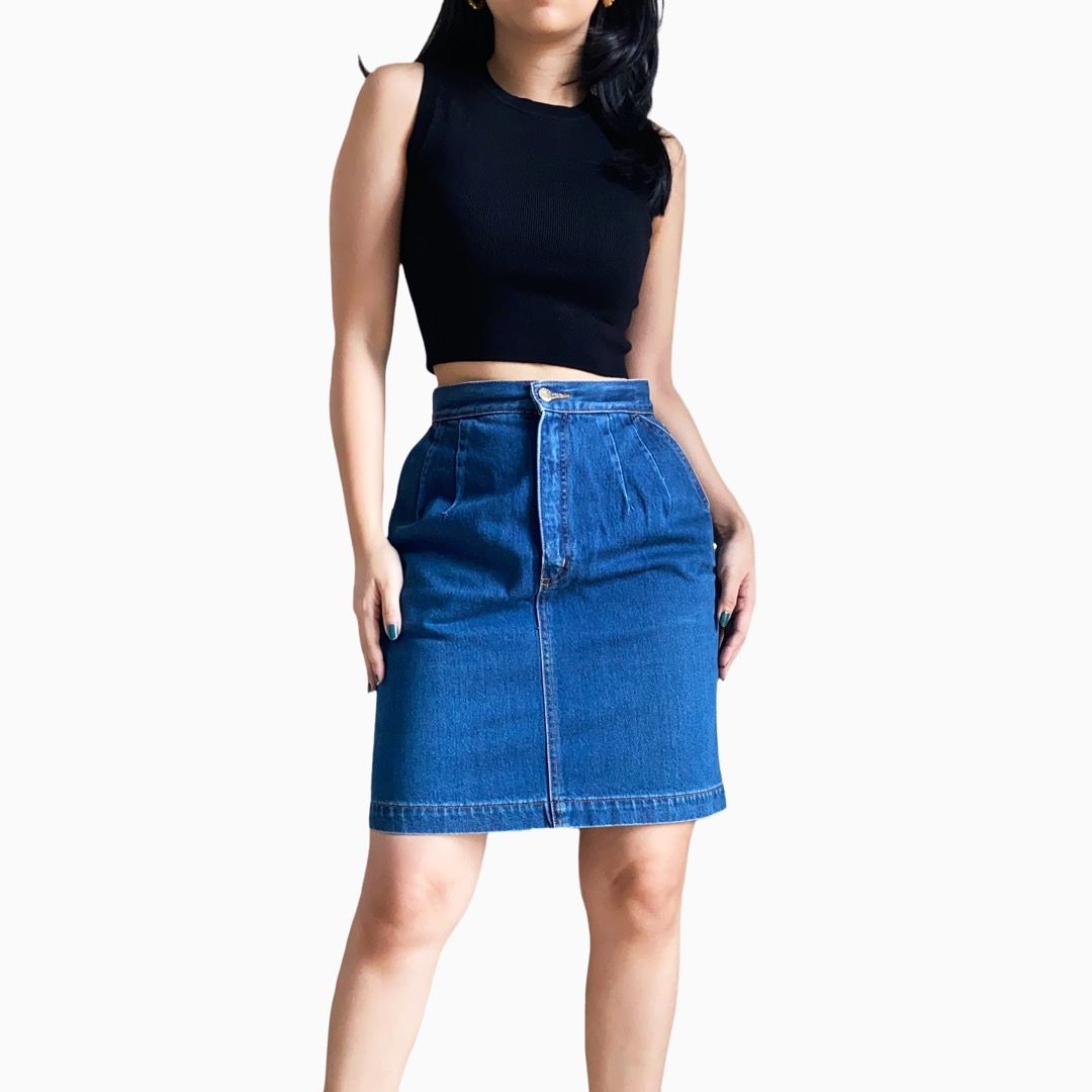 90s high shop waisted jean skirt