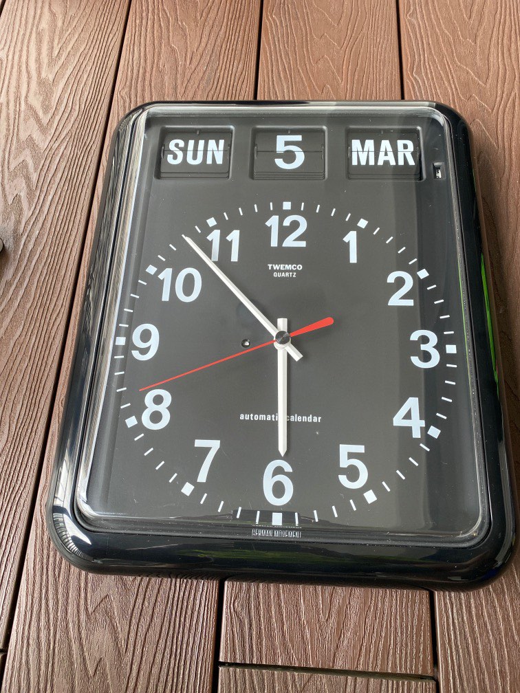 Twemco Calendar Flip Wall Clock, Furniture & Home Living, Home Decor
