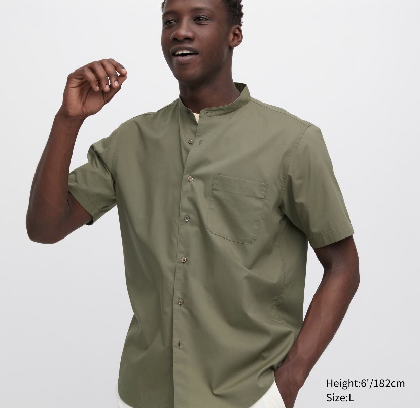 Dark green sales collared shirt