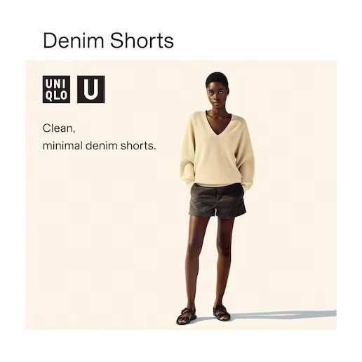 Uniqlo denim shorts mens cheap