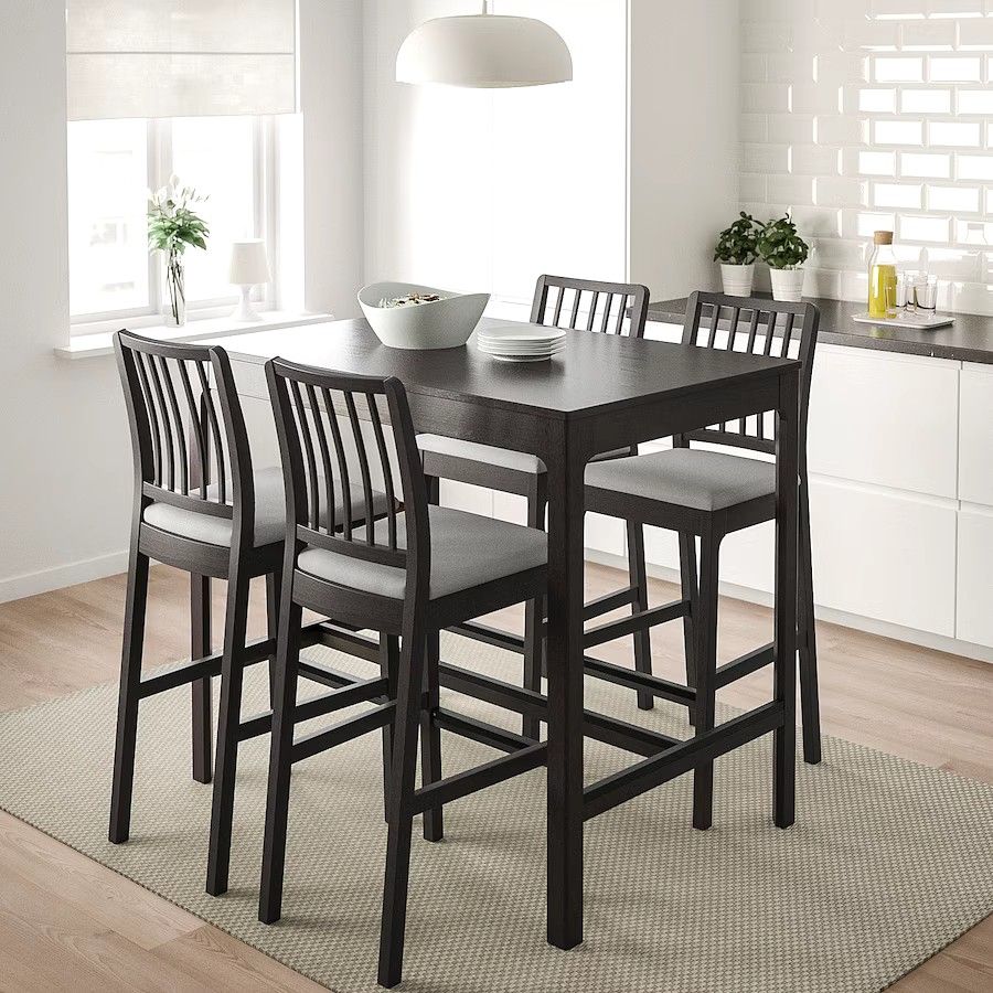 URGENT] IKEA high bar table with chairs, Furniture Home Living