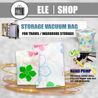 1pc Clothes Compression Storage Bags Hand Rolling Clothing Plastic Vacuum  Packing Sacks Travel Space Saver Bags