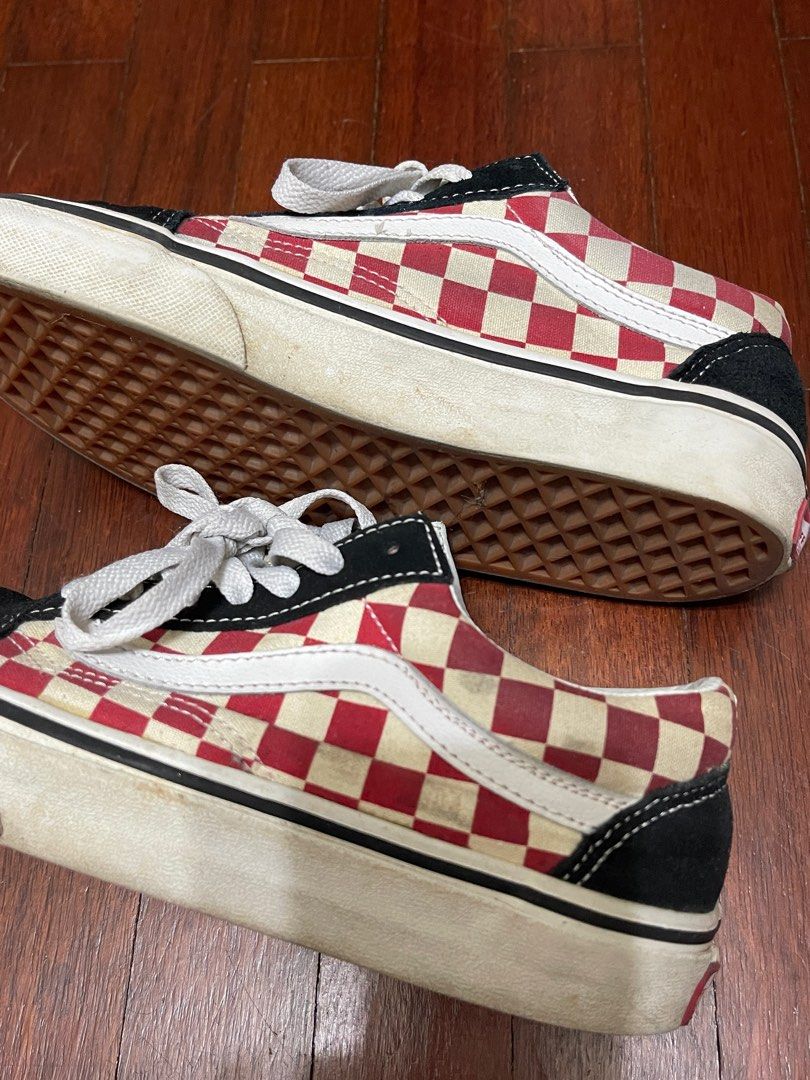 Black vans with outlet red and white checkered