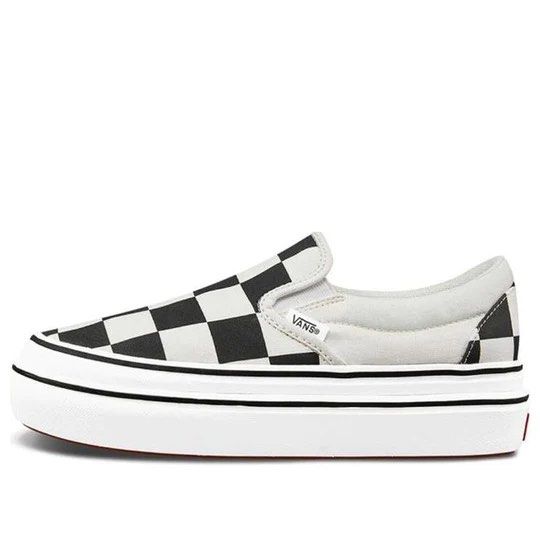 Vans Super ComfyCush Slip On Big Classics Checker Checkerboard Platform Flatform
