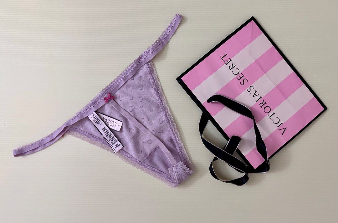 Victoria's Secret Dotted Heart V-String Panty, Women's Fashion, New  Undergarments & Loungewear on Carousell