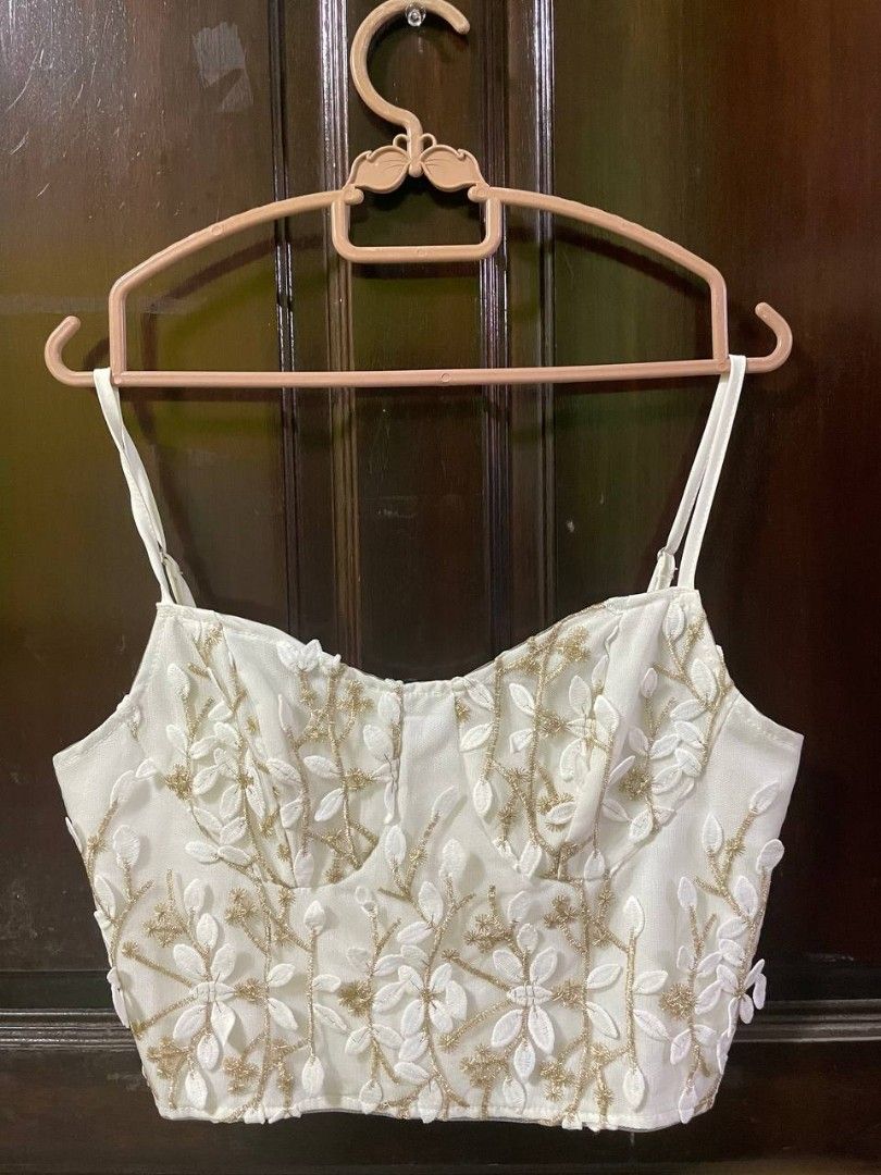 Young Hungry Free White Lace Bustier Cami Top