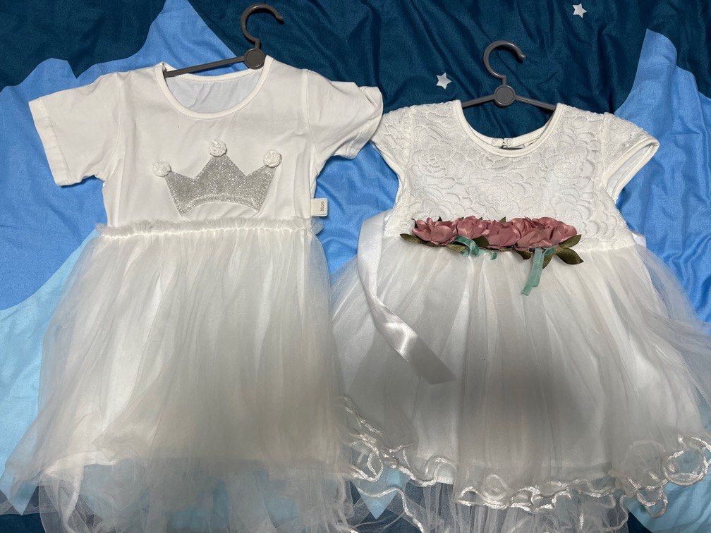 White dress for 1 year old cheap