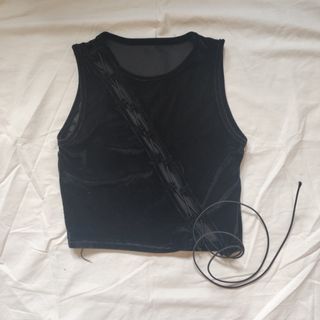 Y2K ASYMMETRICAL LACE-UP TOP | cyber grunge acubi goth gothic punk model off duty