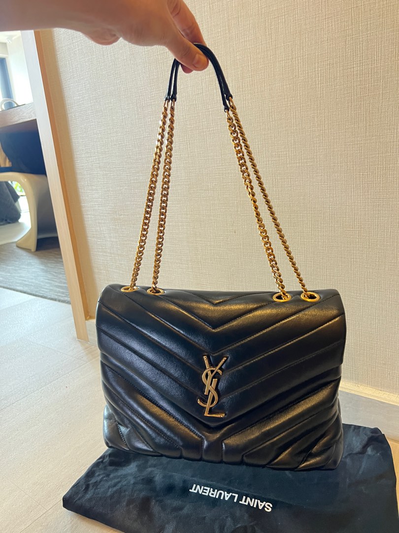 YSL loulou Medium chain bag in quilted Y leather, Luxury, Bags