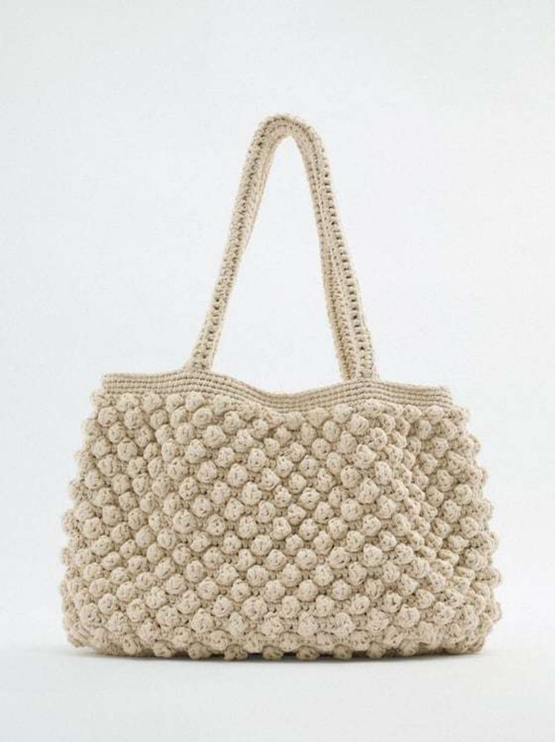 Zara crochet tote bag, Women's Fashion, Bags & Wallets, Tote Bags on ...