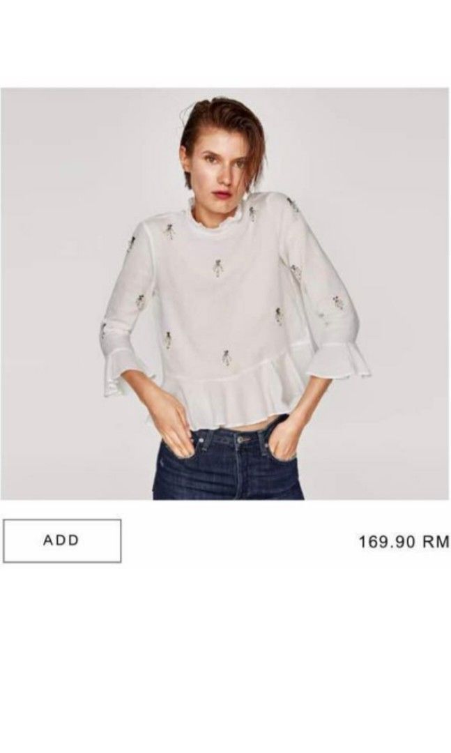Top peplum best sale zara