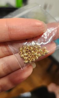 18K/Au750 淺金色爆閃珠鐳射珠 3mm 可編手繩可穿針式鏈64246336695938110