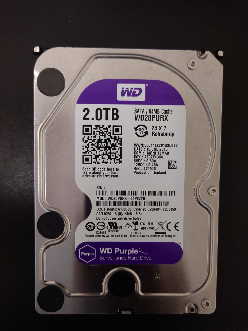 2TB WD PURX WD20PURZ, Computers & Tech, Parts & Accessories, Hard Disks ...