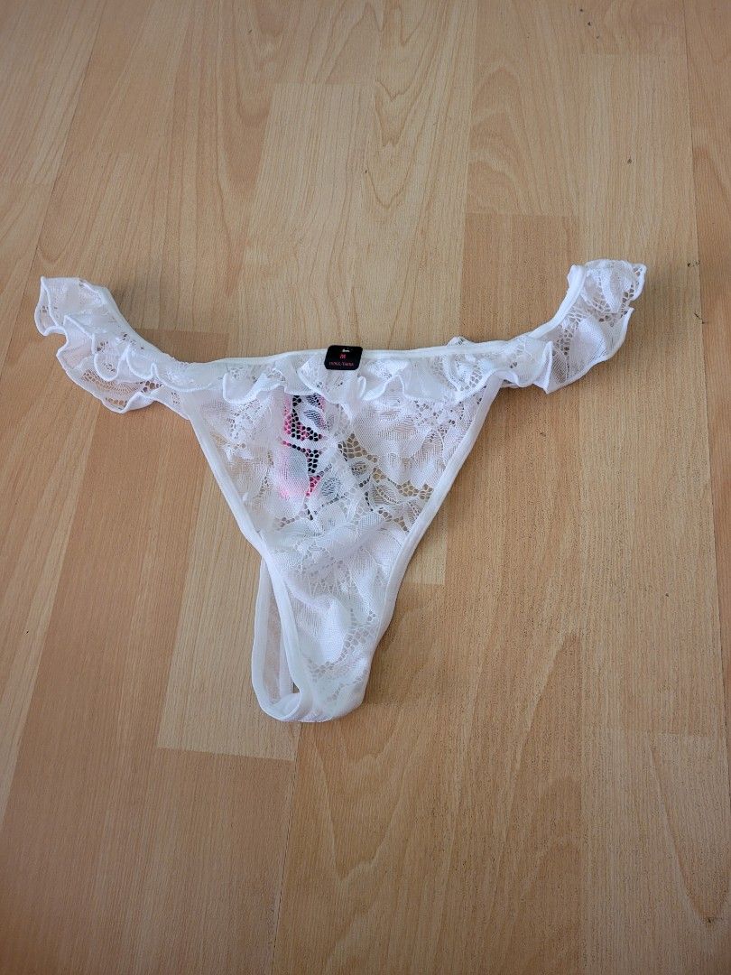 Satin String Bikini Panty White M/6