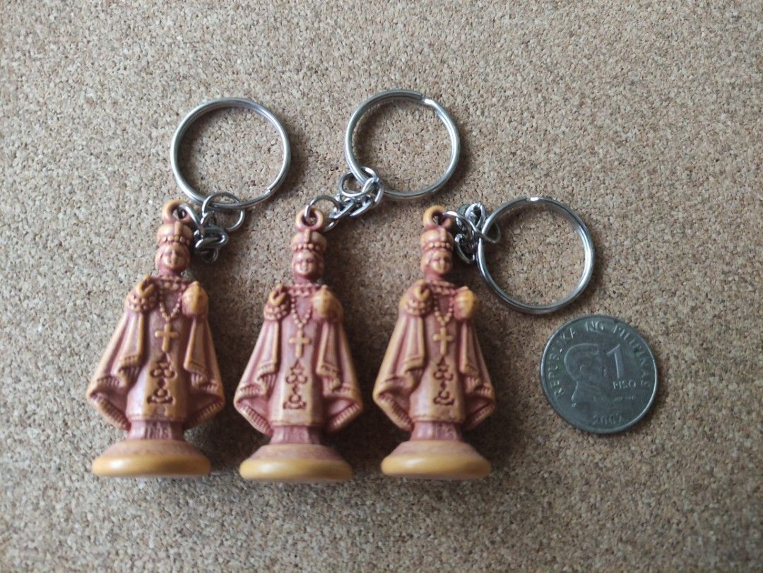 3 pcs Sto. Niño Keychains (Category: Vintage Collectibles) located in Lipa City. Submitted by mark_collections (Listing ID 1219022532, Image 1). Description: 3 pcs Sto. Niño Keychains - 1 piso coin not included Mode of Payment: Gcash.