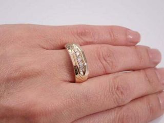 3carat Round Cut VVS1/Diamond 3 stones Men's Wedding Band Ring  14k White gold