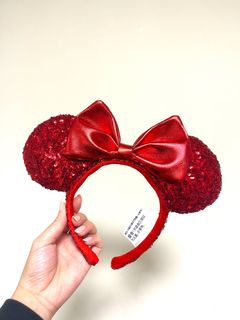 99%NEW!! 紅色 珠片 迪士尼 頭箍64244272849539110