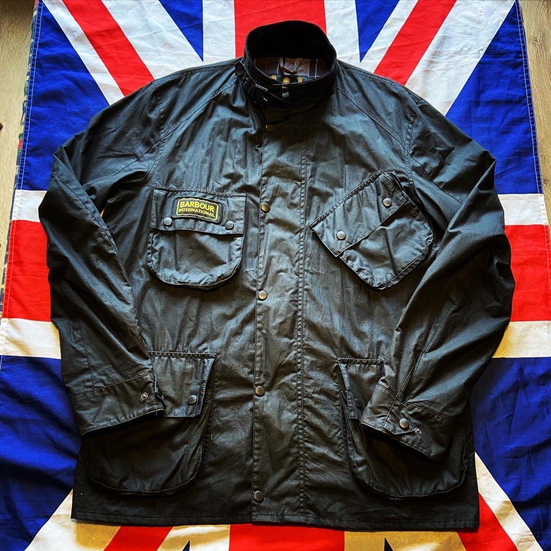 🇬🇧英國製Barbour International waxed jacket 油蠟外套, 男裝, 外套