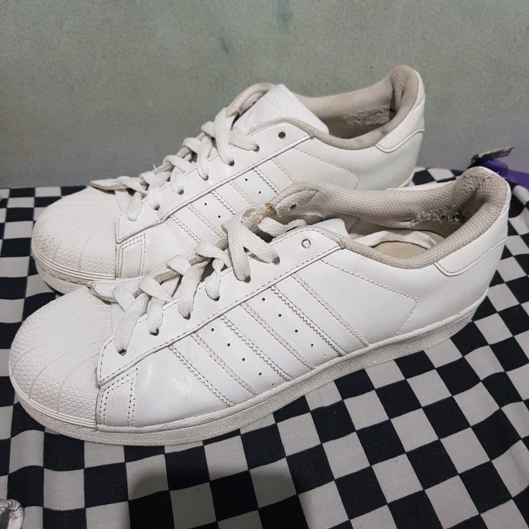Adidas Superstar full white, Fesyen Pria, Sepatu Sneakers di