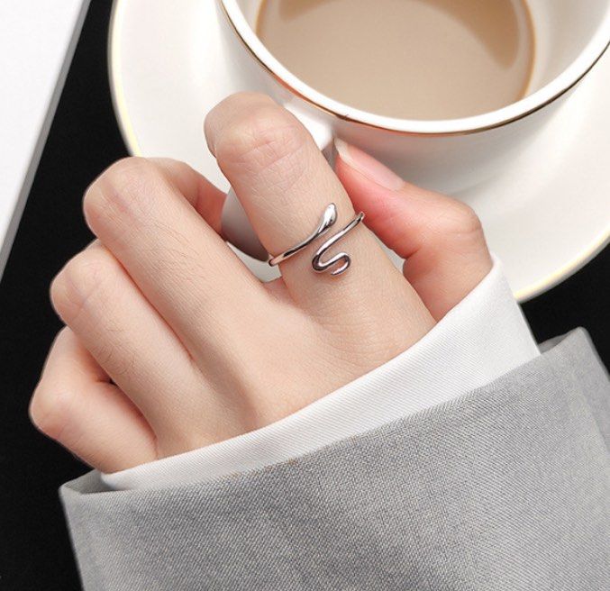 Adjustable Cross Ring snake ring minimalist rings v shape ring