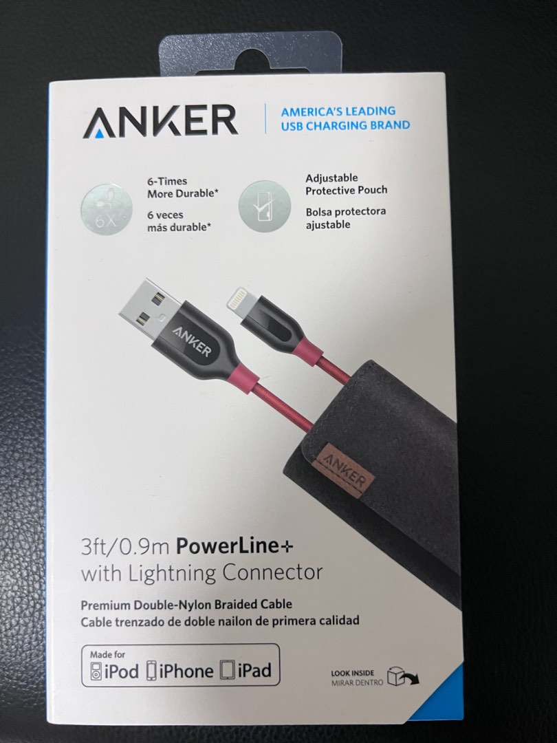 Anker Powerline+ USBA to Lightning Connector 3ft/0.9m, Mobile Phones & Gadgets, Mobile & Gadget