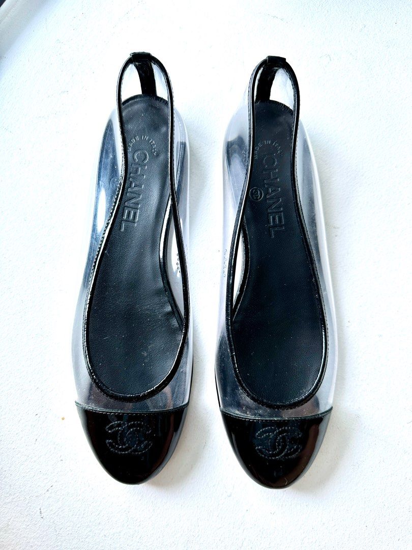 Chanel clear flats top