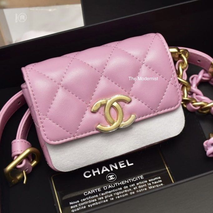 Chanel waist bag online pink