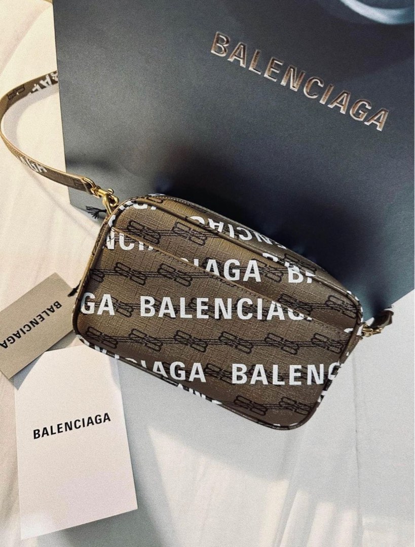 Balenciaga Small BB Monogram Coated Canvas Camera Bag