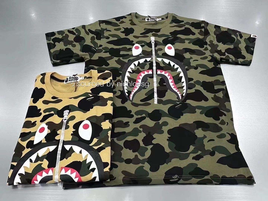 BAPE 1ST CAMO SHARK TEE, Men's Fashion, Tops Sets, Tshirts