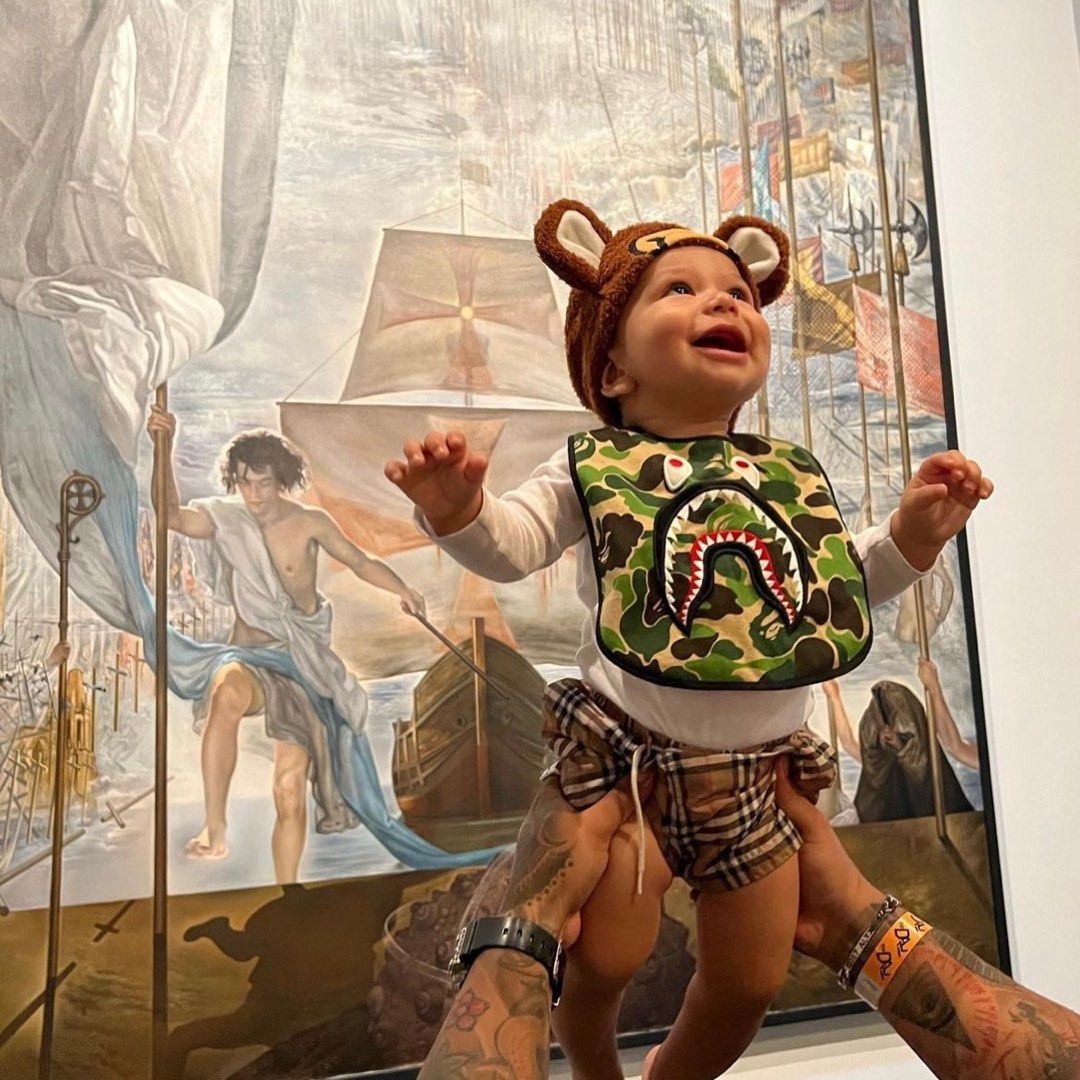 BAPE ABC CAMO SHARK PATCH BIB, Babies Kids, Babies Kids