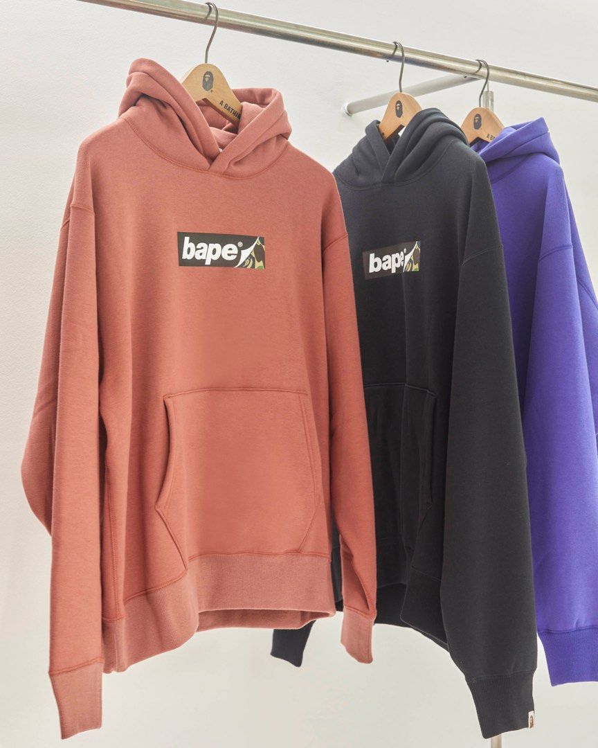 BAPE SMOOTH LOGO RELAXED FIT HOODIE, Men