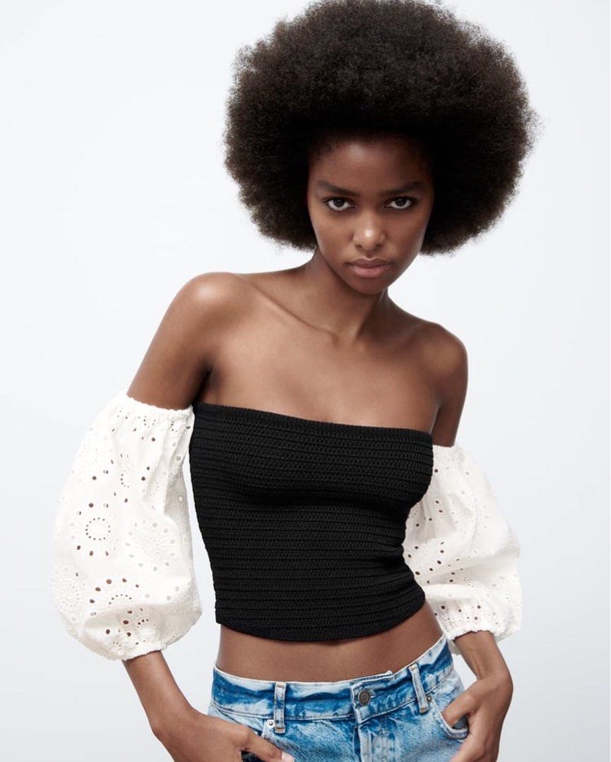 Contrast knit deals top zara