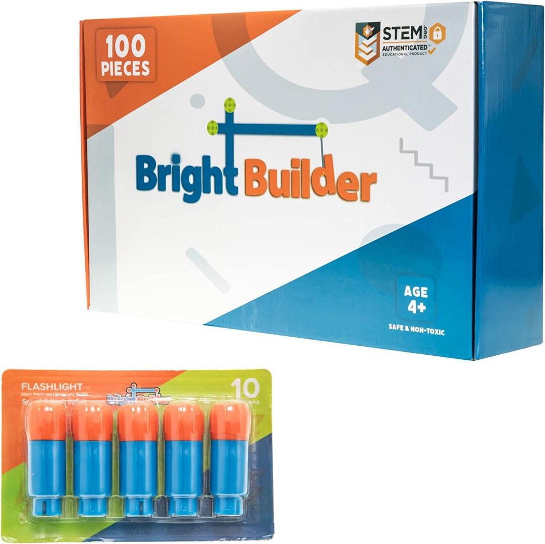 Bright Builder - 100+5 Pieces Kids Fort Building Kit Blue and RED
