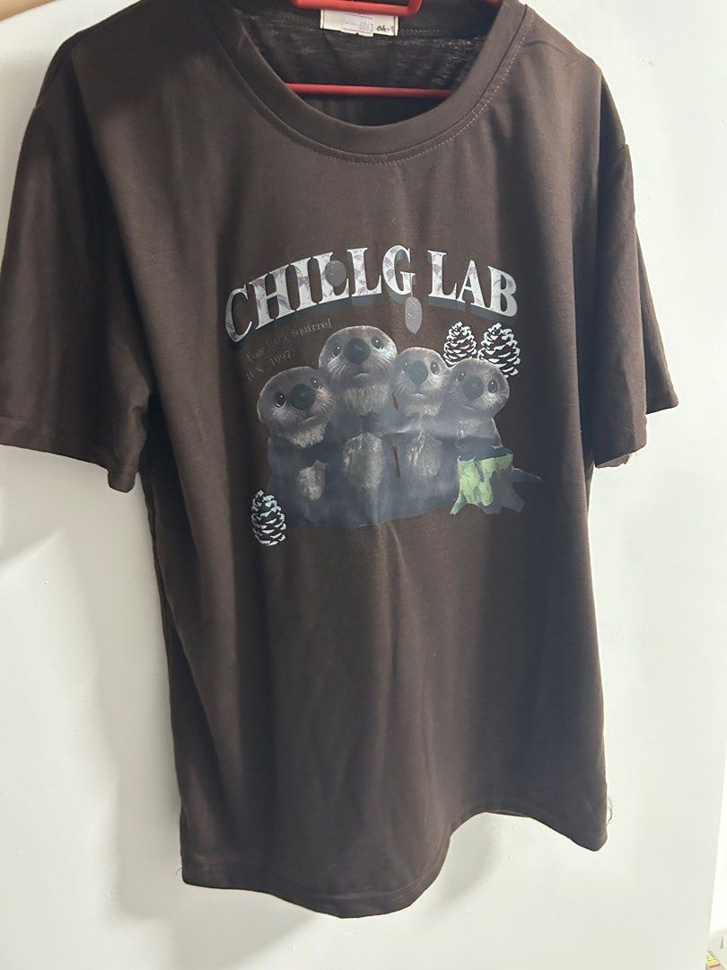 black and brown graphic tee