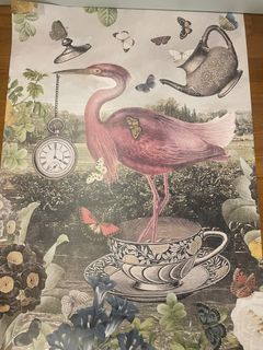 Butterfly and flamingo 🦩 oddities and curiosity taxidermy poster