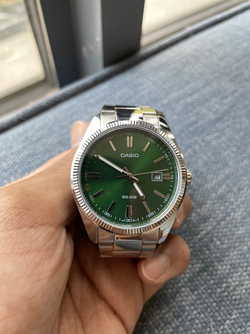Casio “Casiolex Datejust” Green MTP-1302PD, Men's Fashion, Watches &  Accessories, Watches on Carousell