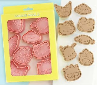 CC040 8pcs Cookies Cutter with Stamp Set