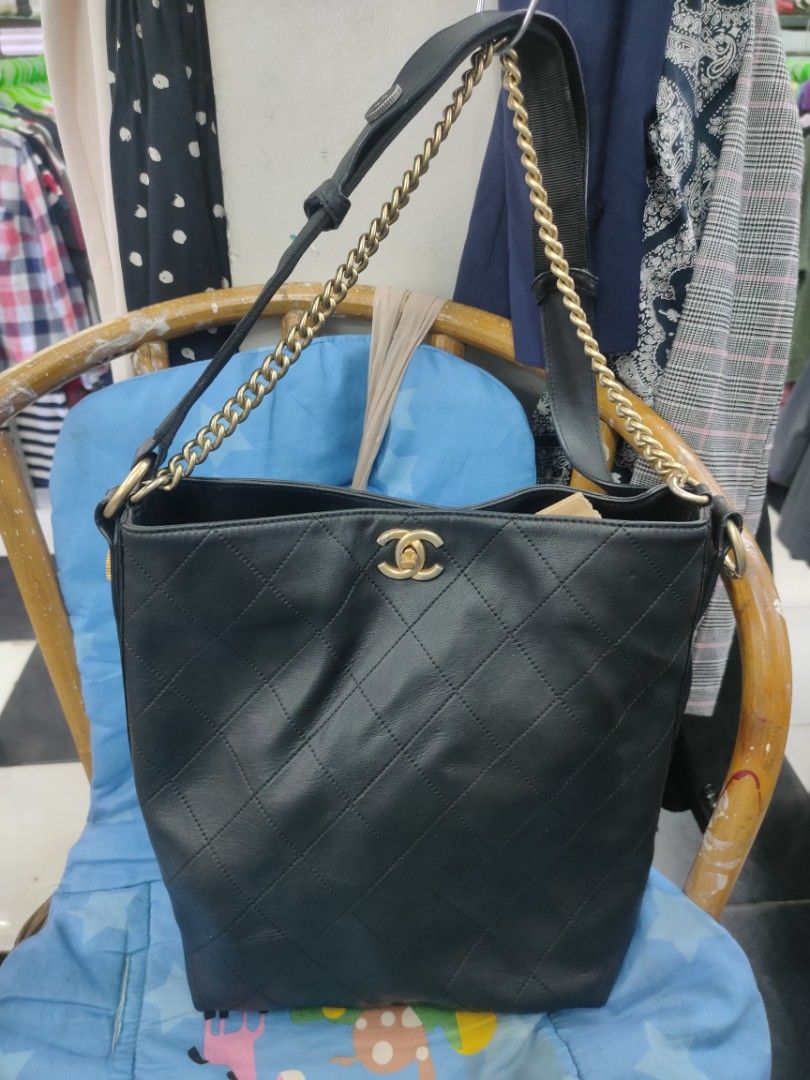 Chanel Button Up Calfskin Hobo Bag, Luxury, Bags & Wallets on
