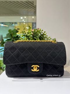 CHANEL CLASSIC SMALL FABRIC BLACK GHW