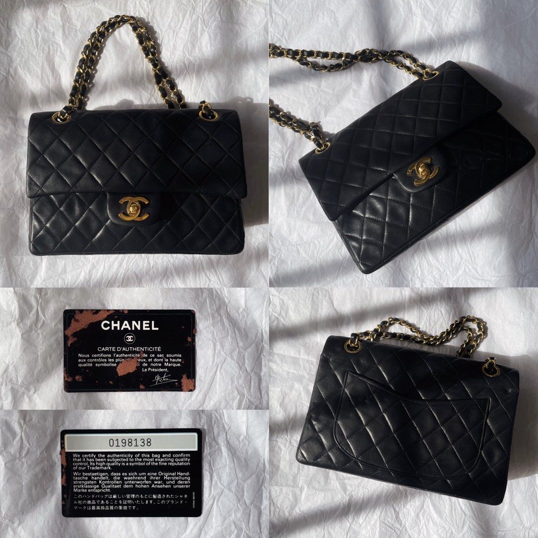 RARE Series 0 Chanel Vintage Small Classic Double Flap Bag Black