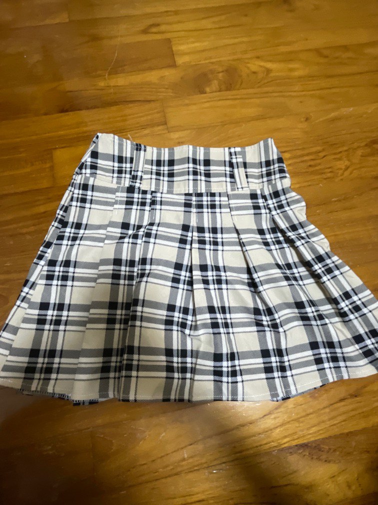 Checked Pleated Mini Skirt