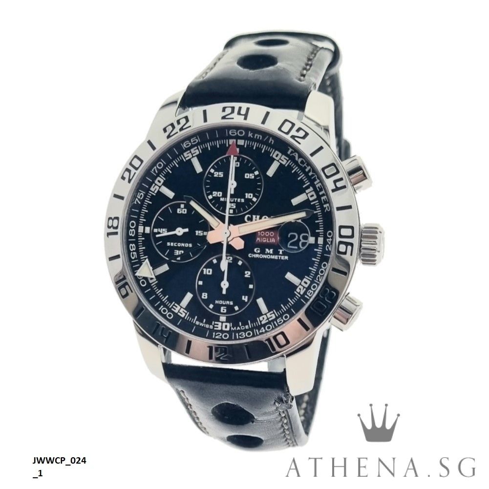 CHOPARD MILLE MIGLIA 42MM 1000 GMT CHRONOGRAPH BLACK 8992 WATCH