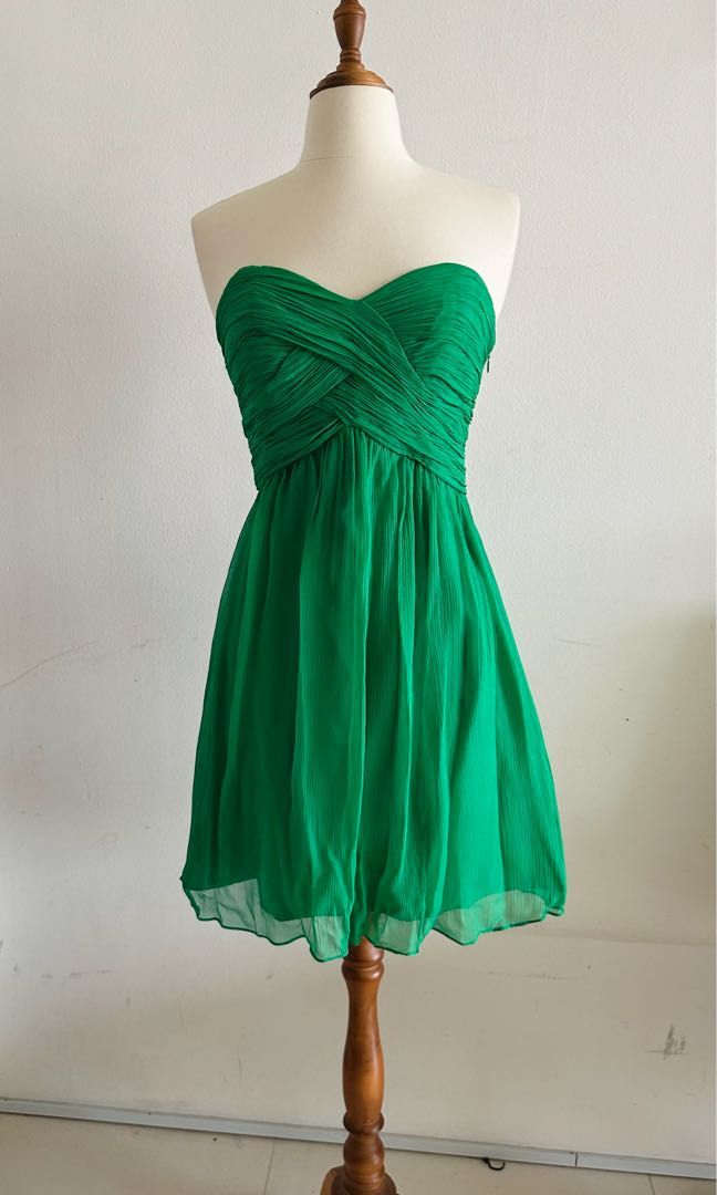 COAST TAMARA green strapless mini cocktail dress Women s Fashion