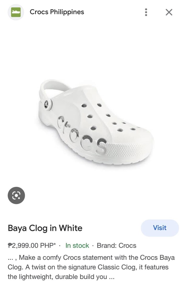 Crocs Baya Clog White Legit on Carousell