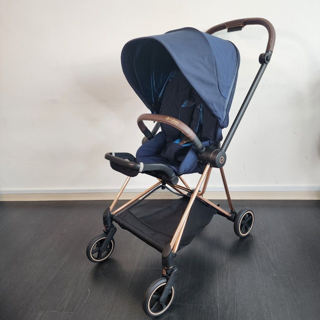 Cybex Mios Platinum Stroller Limited Edition Rose Gold Deep Blue Lightly Used