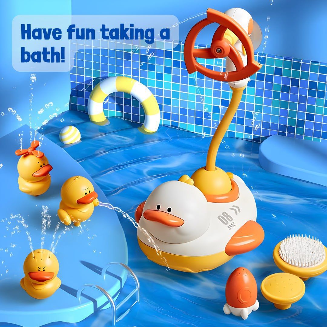 Duck Sprinkler Bath Toy (Category: Infant Playtime) located in Quezon City. Submitted by tanyachoa (Listing ID 1218971519, Image 2). Description: 🎈needs 3 pcs AA battery.
